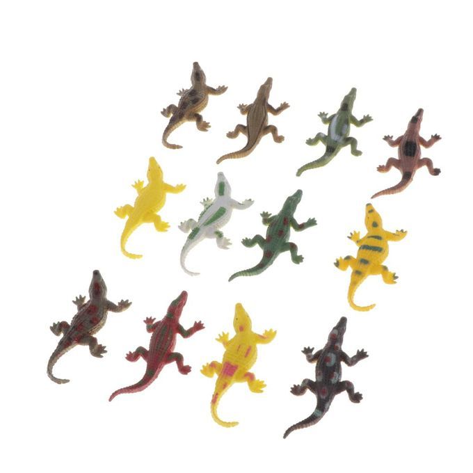 Insects Lifelike Animal Model Figures Simulation Toy Crocodile 12pcs