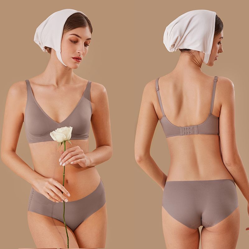 S-XL Women Seamless Bra Set Wireless Brassieres  Intimates Soft Bra Y Femme