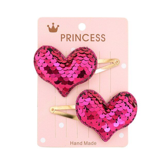 6pc/set Cute Baby Girl Hairpins Gradient Color Sequin