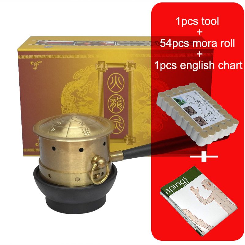 Roller Stick Copper Pure Warm Meridian Chart Moxa Body Device Box Moxibustion