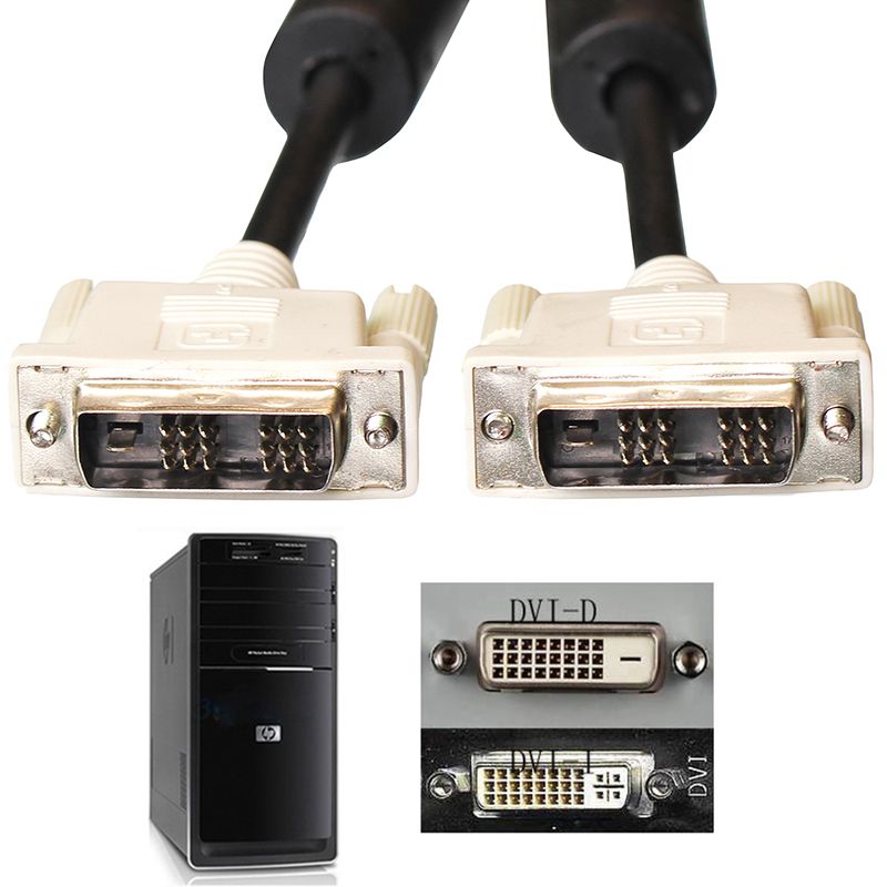 Double Magnetic Ring DVI Data Cable 18+1 LCD Display Projection TV HD DVI-I-D