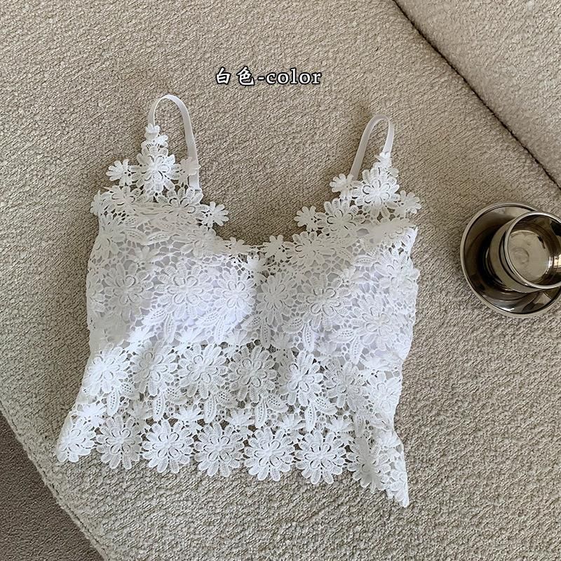 New French lace and halter tank tops for women with a chic chic design