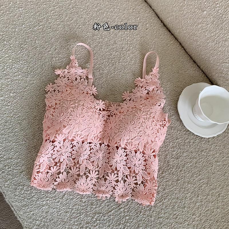New French lace and halter tank tops for women with a chic chic design