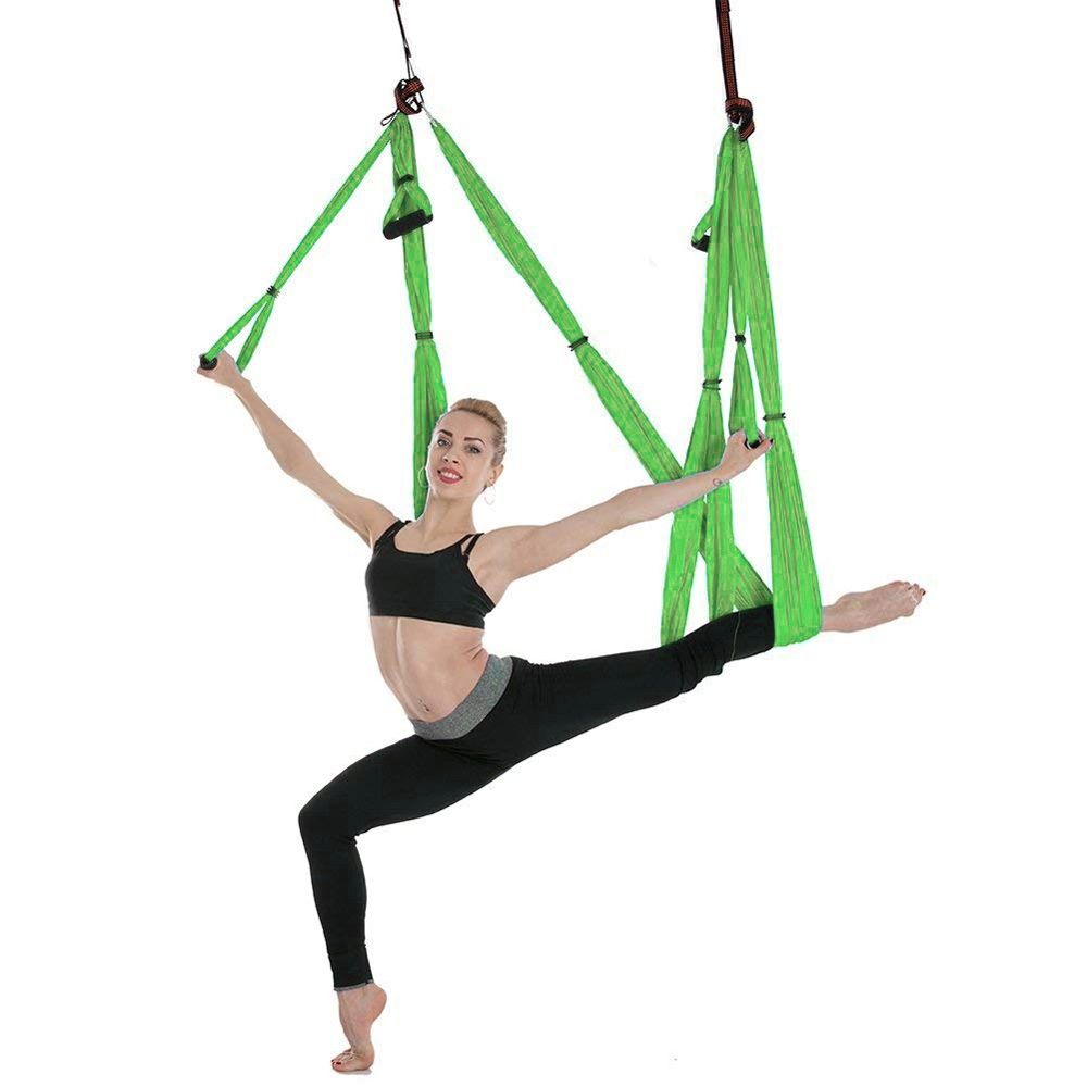 Aerial Flying Yoga Swing Yoga Hammock For Gym Home-Green