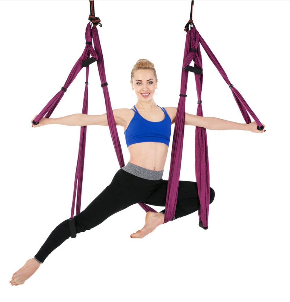 Aerial Flying Yoga Swing Yoga Hammock For Gym Home-Purple