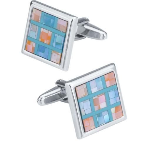 10pairs/lot Colorful Pearl Sea Shell Cufflinks White Black Grid Seashell Cuff Link Men's Jewelry Accessory Business Style