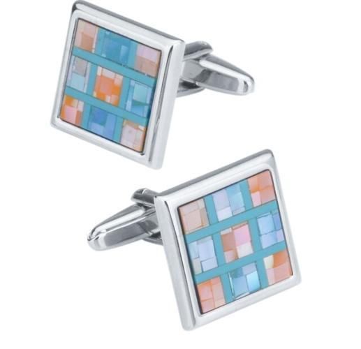 10pairs/lot Colorful Pearl Sea Shell Cufflinks White Black Grid Seashell Cuff Link Men's Jewelry Accessory Business Style