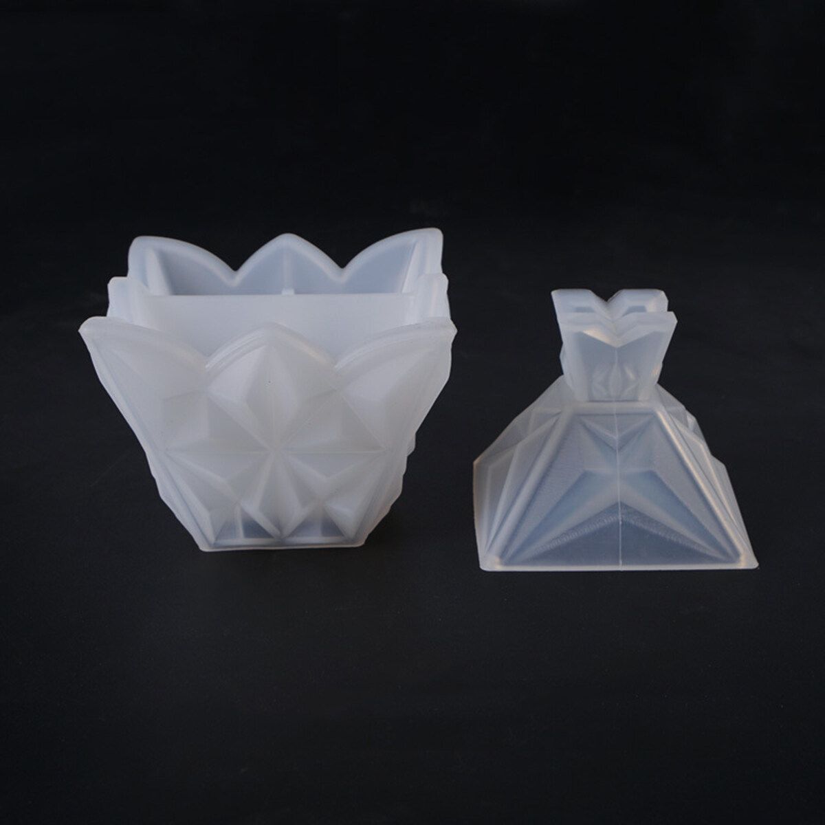 Silicone Mold Resin Epoxy Decorative Craft DIY Pyramid Diamond Storage Box
