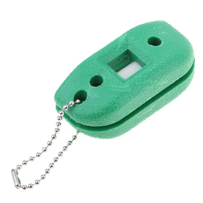 Ice  Ice Skate Figure Sharpening Oilstone Tool Hanging Green