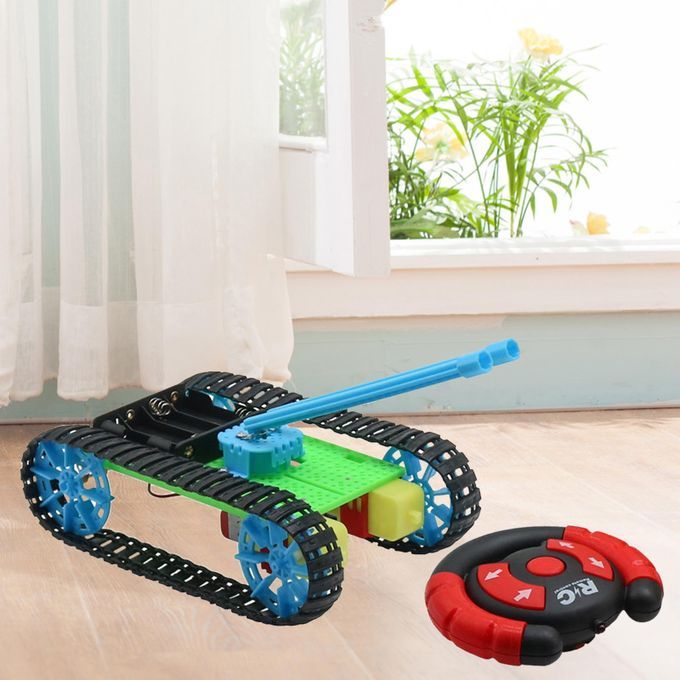 DIY RC Tanks Cars Toys Crawler Tank Christmas Blue Low Speed Climb