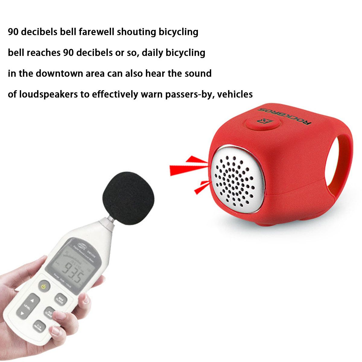 90dB Waterproof Bike Bell Electric Cycling Handlebar Horn Bicycle Safety Alarm Blue/Red/Green Red