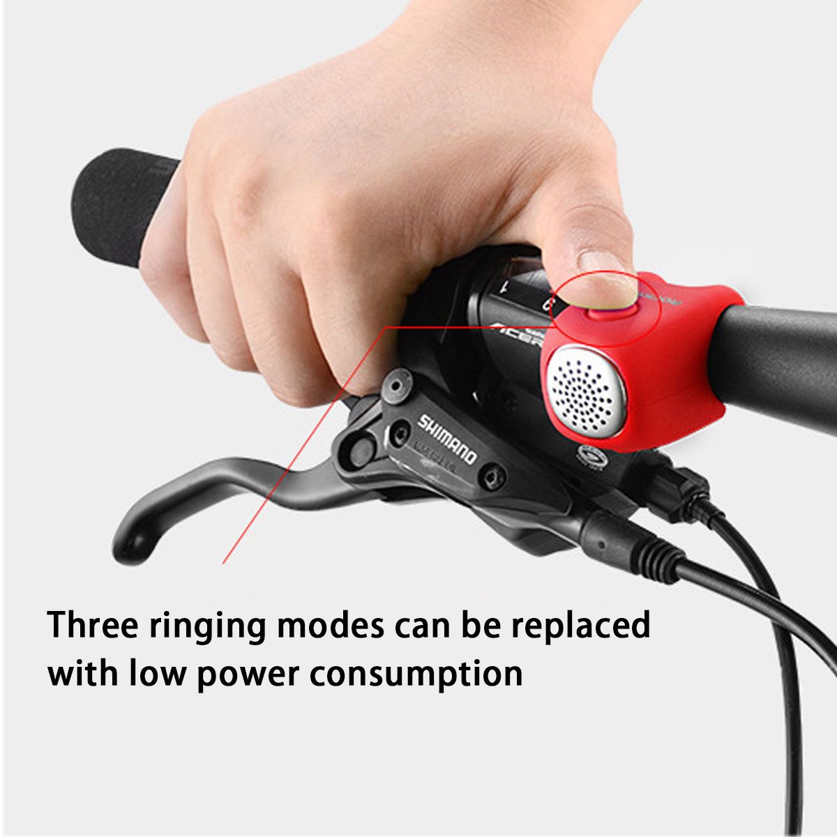 90dB Waterproof Bike Bell Electric Cycling Handlebar Horn Bicycle Safety Alarm Blue/Red/Green Red