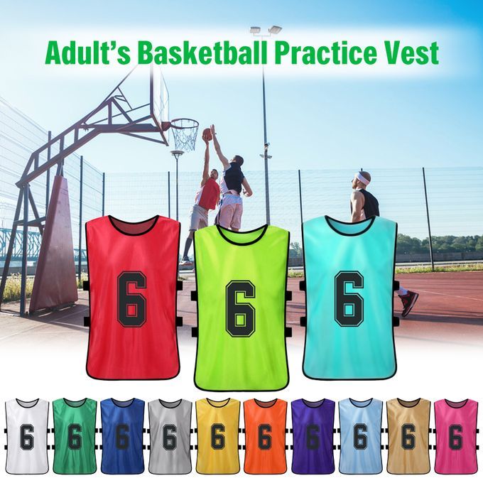 6 PCS Adults Basketball Pinnies Quick Drying Basketball