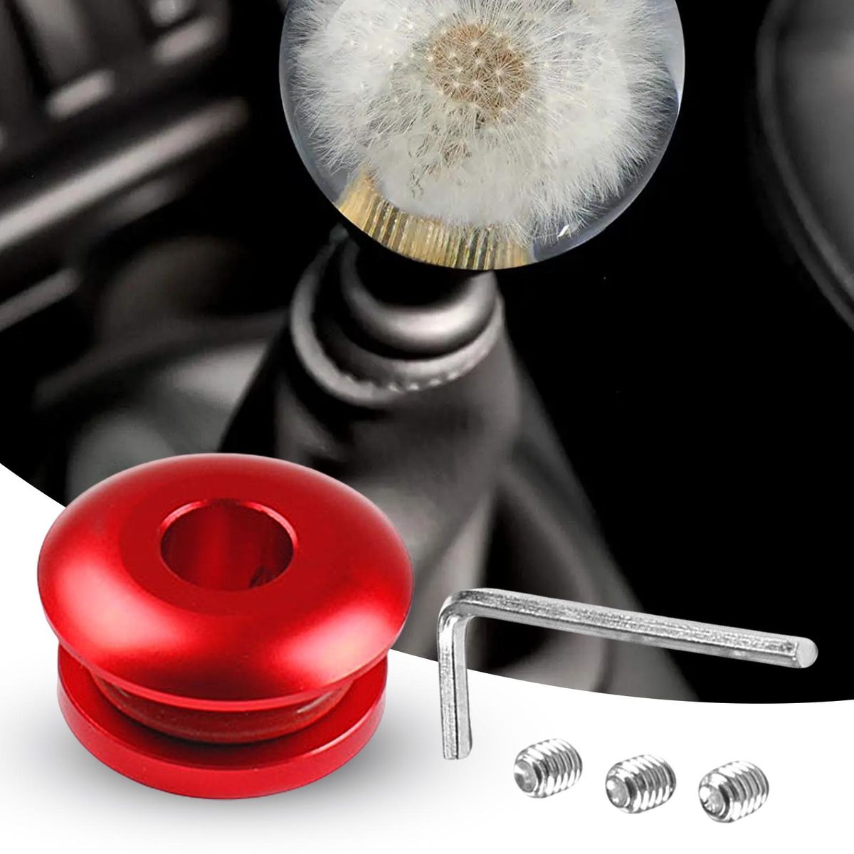 1 Set Shifter Head Retainer Car Metal Gear Knob Limiter Shift Knob Stopper Red