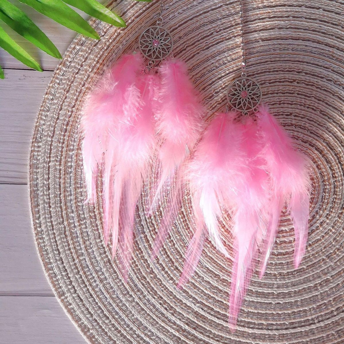 Boho Charm Dream Catcher Pendant Unique Car Home Decor for Positive Pink