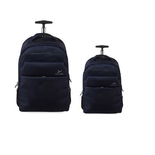 Backpack Trolley Laptop Bag Black- 2pcs