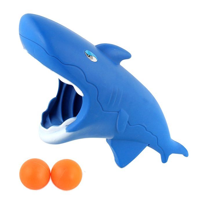Blue Plastic Cartoon Sharks Squirt Ball Shooting Toy Boys Birthday
