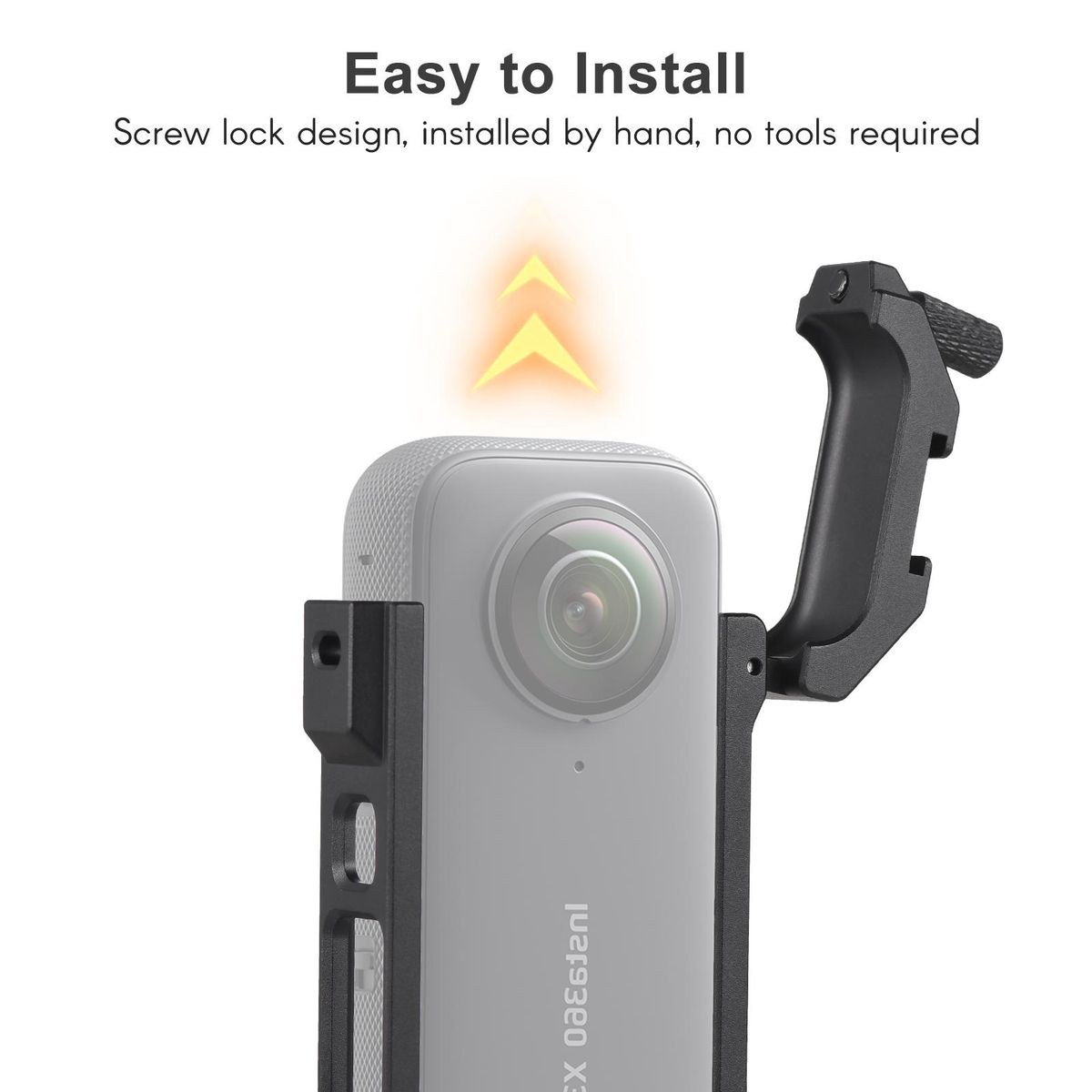 Andoer Panoramic Camera Video Cage Aluminum Alloy with Dual Cold Shoe Mounts Metal Protective Frame Camera Cage Vlog Accessories Compatible with Insta360 X3