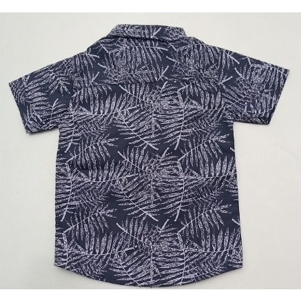 Boy's Floral Print Cotton Short Sleeve Shirt