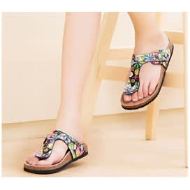 Classic Birkenstock Flat Slippers - Flowery