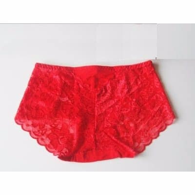 Lace High Waist Pant - Red