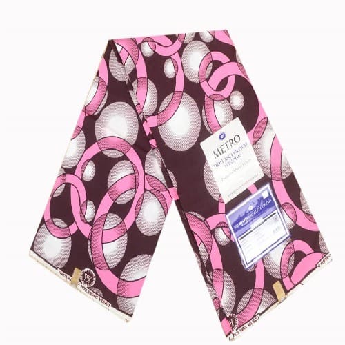 Metro Hollandis - 6 Yards - Black & Pink