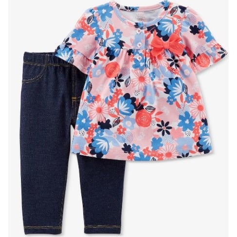Baby Girls' Floral 2 Piece Top & Jeggings Set