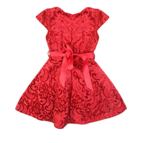 Girls Pattern Velvet Special Occasion/Party Dress