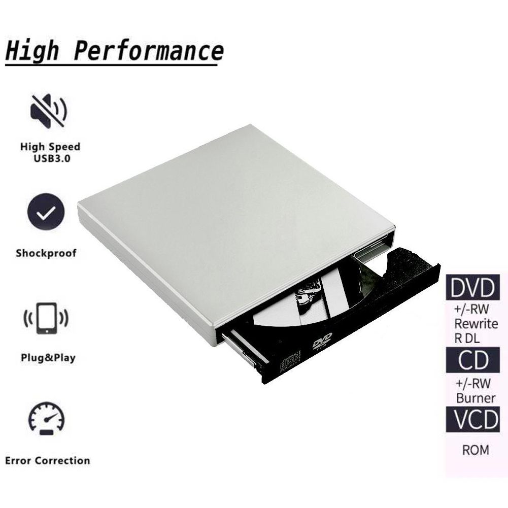 External DVD Drive USB 2.0 Slim Optical DVD ROM RW CD Writer 24 Speed Optical Drive Burner Reader For Laptop Desktop Tablet DVD