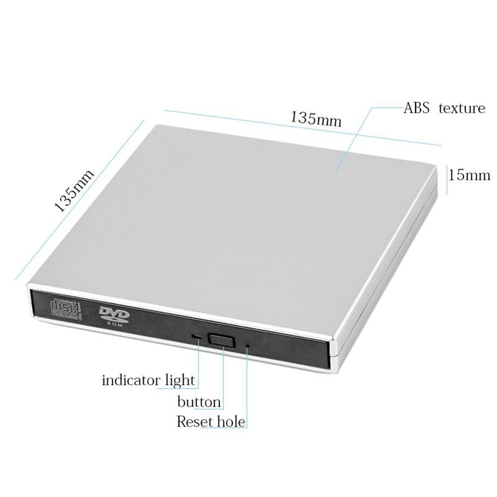 External DVD Drive USB 2.0 Slim Optical DVD ROM RW CD Writer 24 Speed Optical Drive Burner Reader For Laptop Desktop Tablet DVD