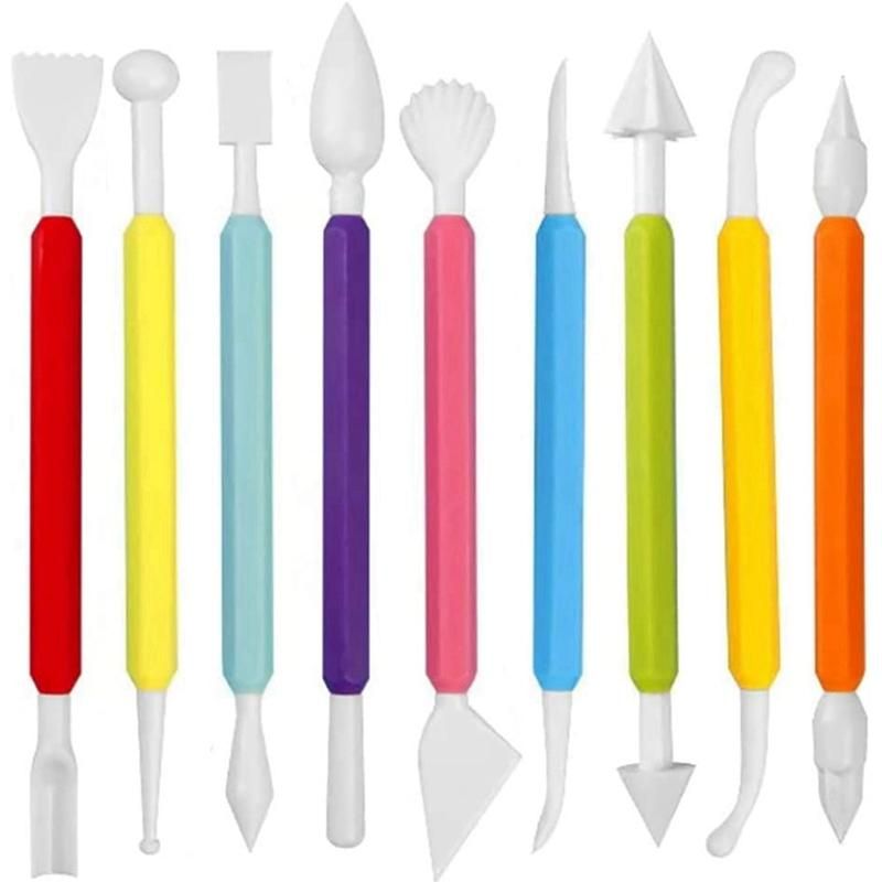 9Pcs Fondant Modeling Tools Set Paste for Cake Decorating Cake Marshmallow Sculpting Tools Set