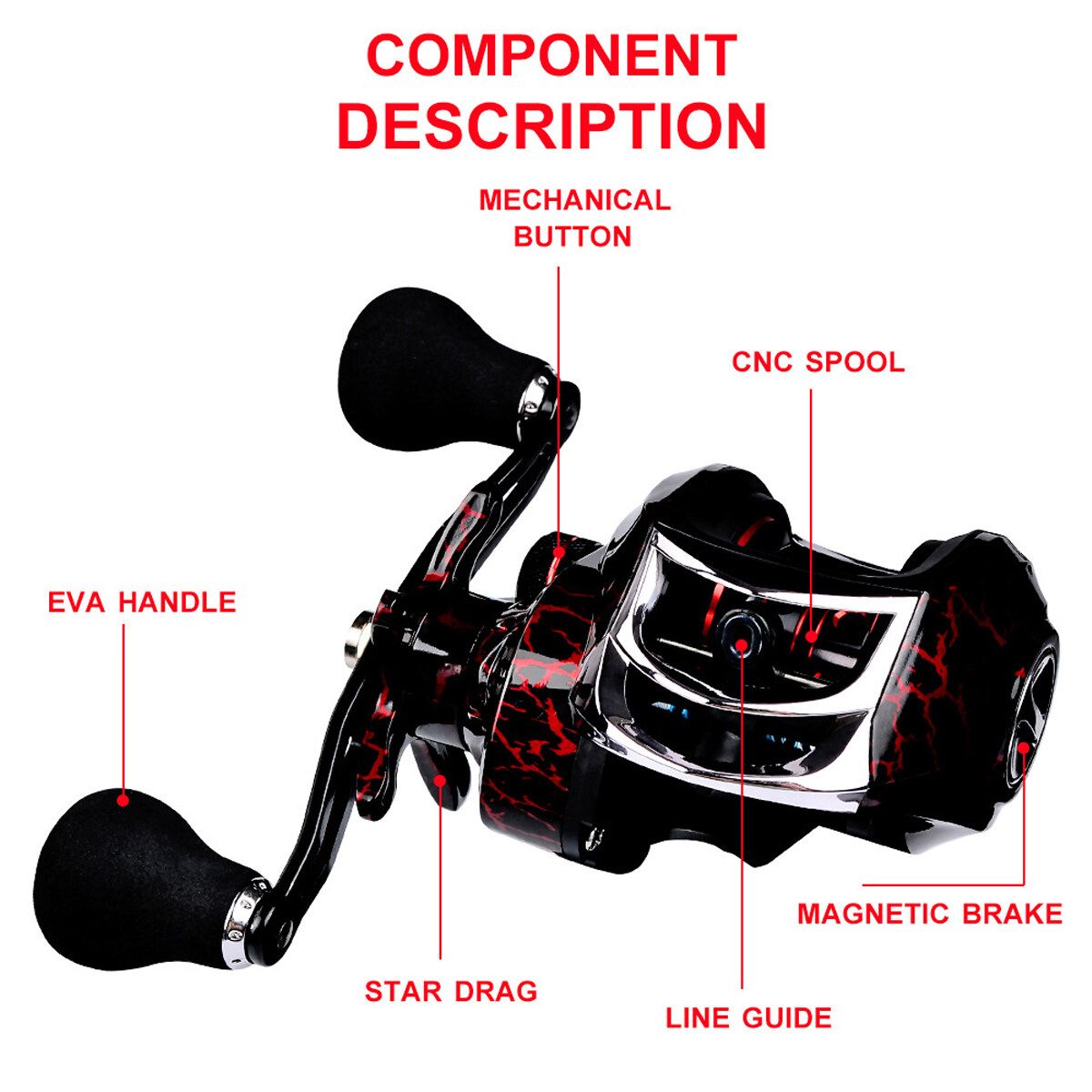 18+1 BB Low Profile Magnetic Braking System Casting Reel Reels Bass Fish Left