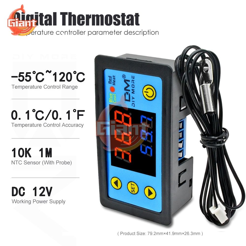 W3231 LED Single Dual Display Digital Thermostat DC 12V AC 110V 220V Temperature Controller For Aquarium Freezers Incubator Car