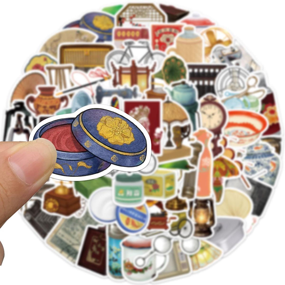 65Pcs Laptop Stickers Water Bottle Laptop Suitcase Guitar Stickers Brown