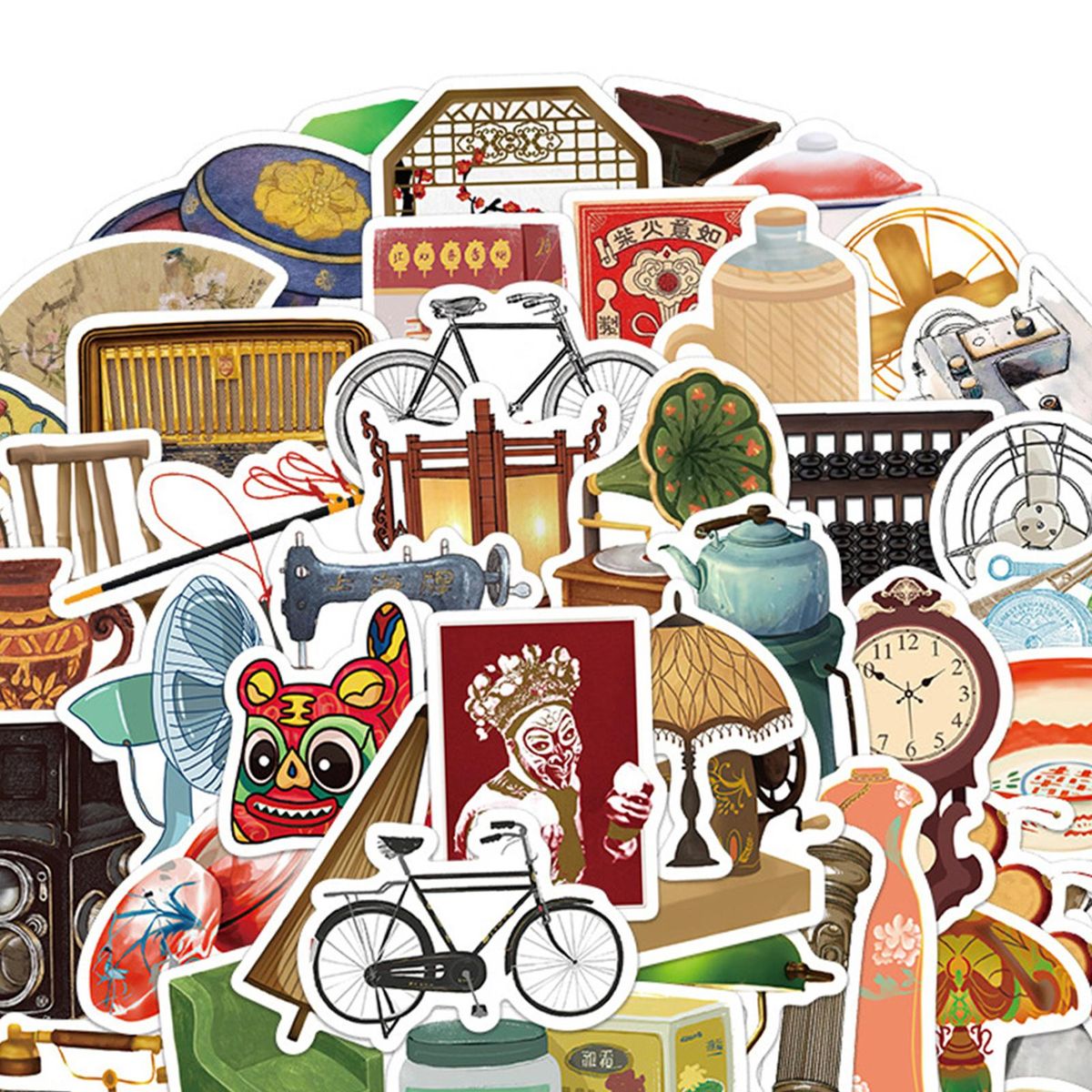 65Pcs Laptop Stickers Water Bottle Laptop Suitcase Guitar Stickers Brown