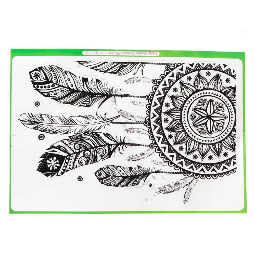 15x22cm For Macbook 11 12 13 15 17'' Feather Flower Decal Sticker Vinyl Skin Decor Skin PVC