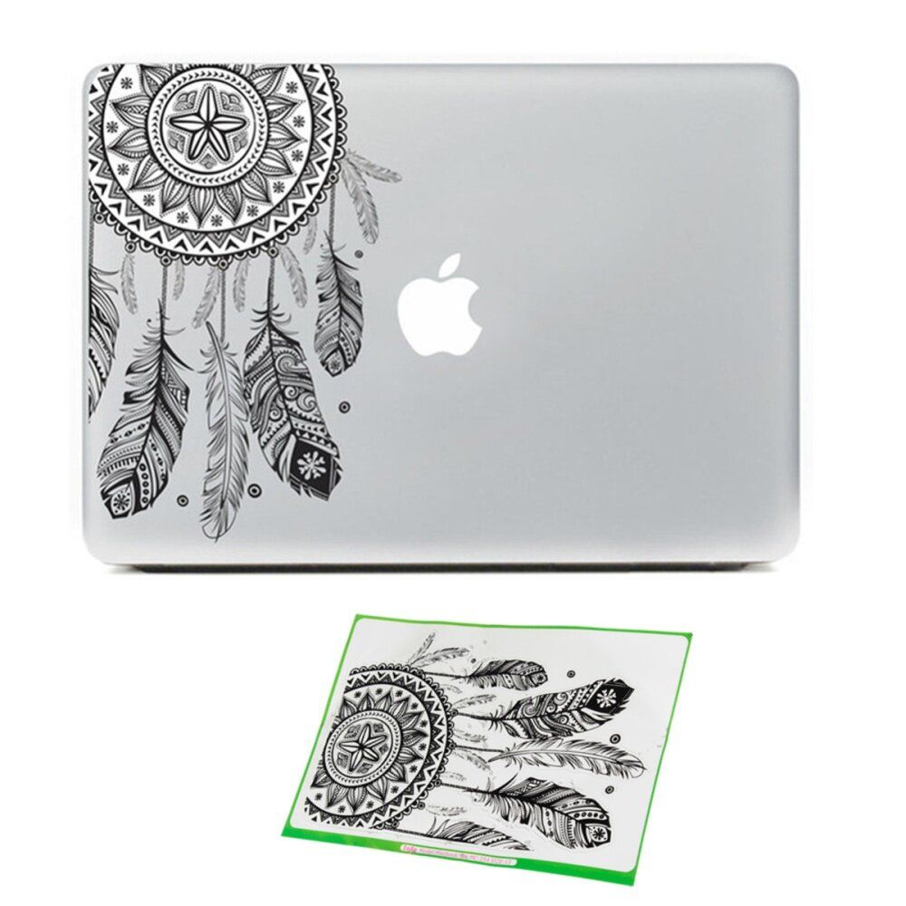 15x22cm For Macbook 11 12 13 15 17'' Feather Flower Decal Sticker Vinyl Skin Decor Skin PVC