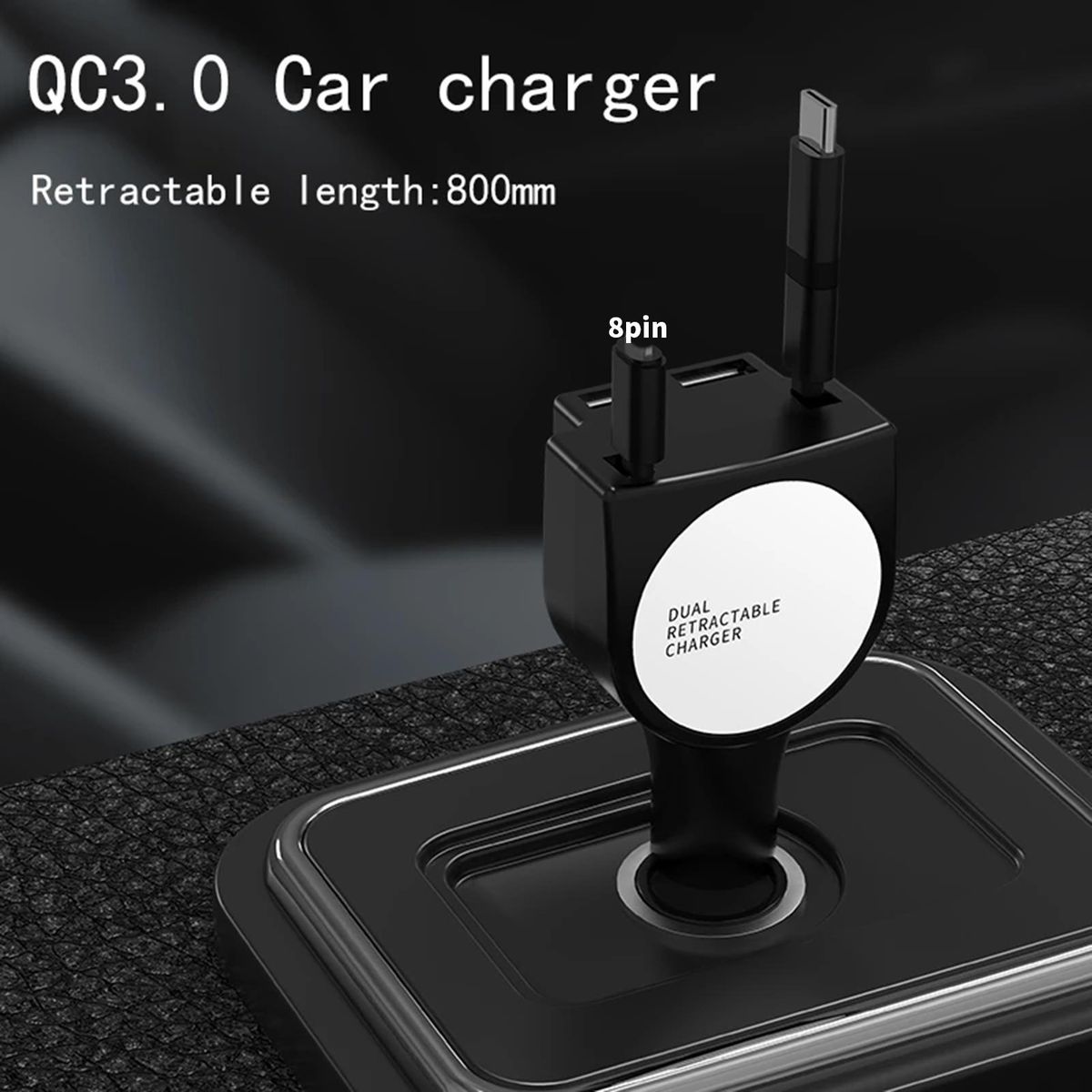 Car Phone Charger QC 3.0 Car Phone Charger Adapter Black