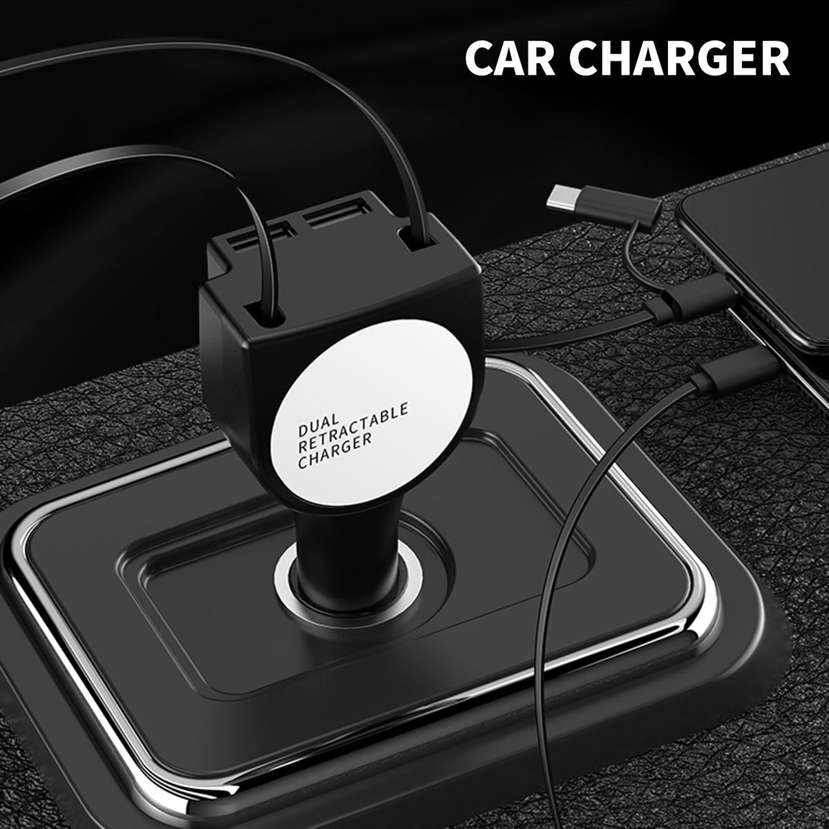 Car Phone Charger QC 3.0 Car Phone Charger Adapter Black