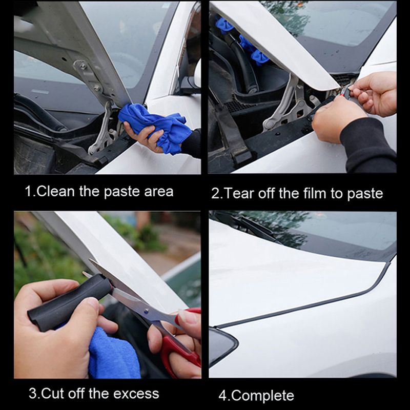 Car Hood Rubber Seal Strips Trim Noise Insulation For Hyundai Solaris Accent I30 Ix35 I20 Elantra Santa Fe Tucson Getz-Fillers, Adhesives