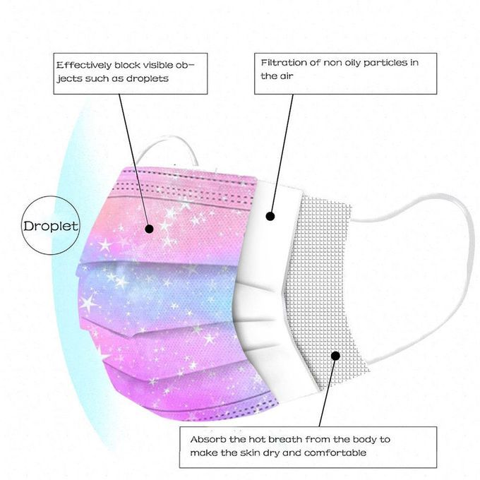 3-layer Prote Tion Dustproof And Windproof Gradient  Olor Disposable  -B-10 Pcs Adult