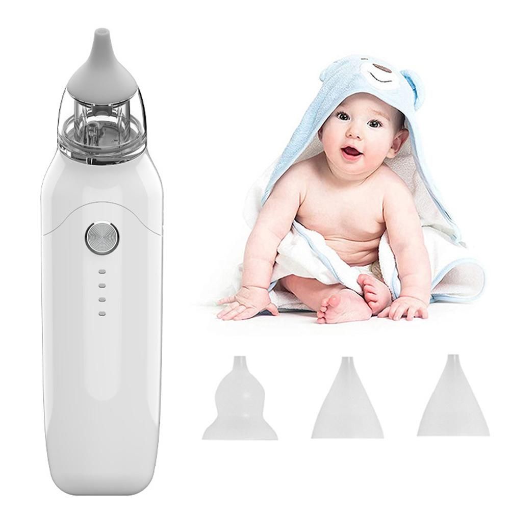 Multifunctional Electric Baby Nasal Aspirator Baby Nose Sucker Nose Cleaner for Infants 3 Suction Levels Atomization Function Low Noise Anti-backflow Built-in Battery with 3pcs Silicone Suction Tips
