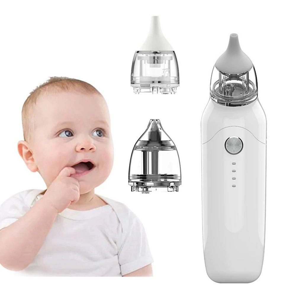 Multifunctional Electric Baby Nasal Aspirator Baby Nose Sucker Nose Cleaner for Infants 3 Suction Levels Atomization Function Low Noise Anti-backflow Built-in Battery with 3pcs Silicone Suction Tips