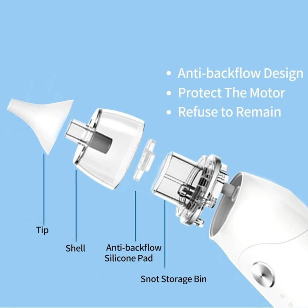Multifunctional Electric Baby Nasal Aspirator Baby Nose Sucker Nose Cleaner for Infants 3 Suction Levels Atomization Function Low Noise Anti-backflow Built-in Battery with 3pcs Silicone Suction Tips