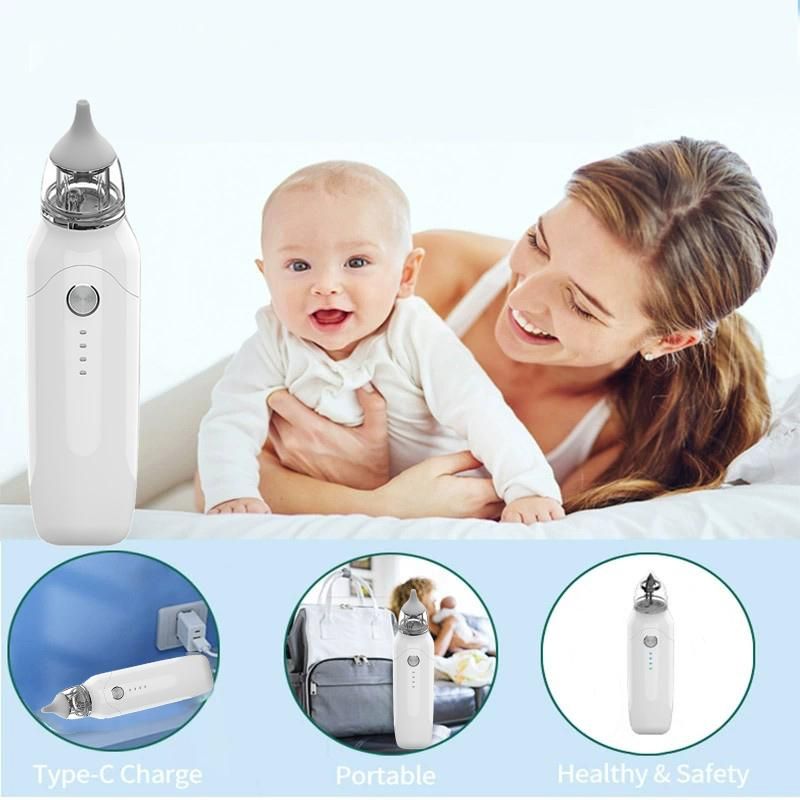 Multifunctional Electric Baby Nasal Aspirator Baby Nose Sucker Nose Cleaner for Infants 3 Suction Levels Atomization Function Low Noise Anti-backflow Built-in Battery with 3pcs Silicone Suction Tips