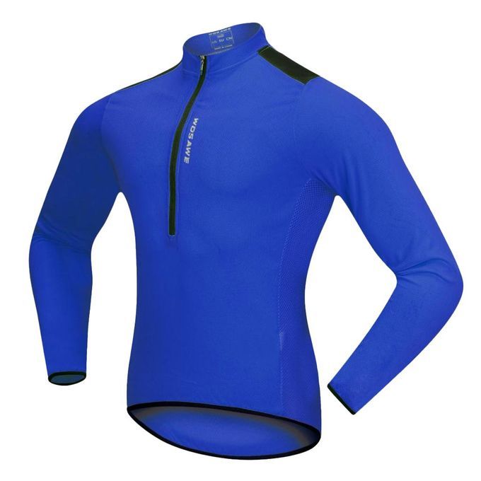 Unisex Premium Long Sleeve Jersey Top T-shirt Bike Bicycle Blue XL