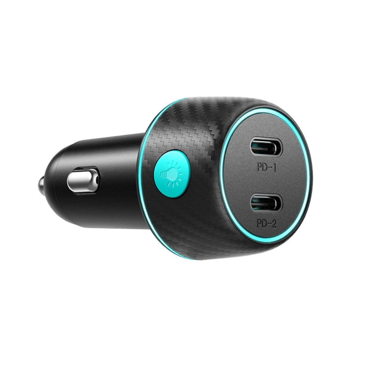 Car Charger Controllable Light Car Cellphone Charger Black