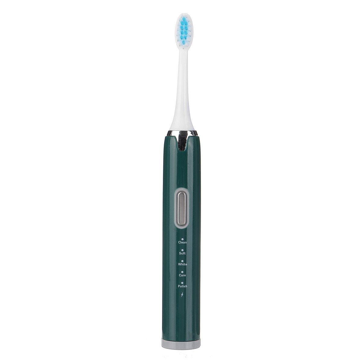 USB Rechargeable Sonic Ultrasonic Toothbrush Teeth Cleaning 5 Mode+ 4 Brush Head Green 5 Gear 4 Brush Head