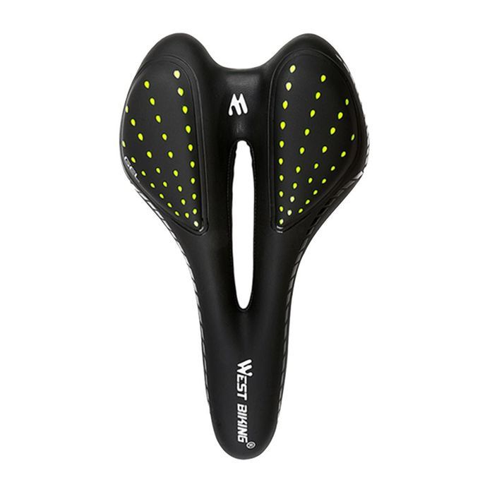 Bicycle Saddle Road Bike Seat Soft Seat Hollow Black+Green