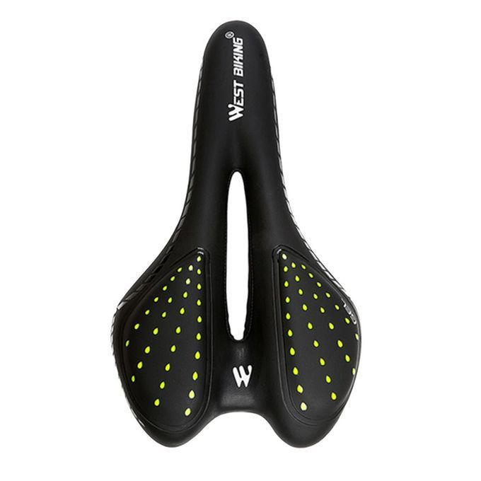 Bicycle Saddle Road Bike Seat Soft Seat Hollow Black+Green